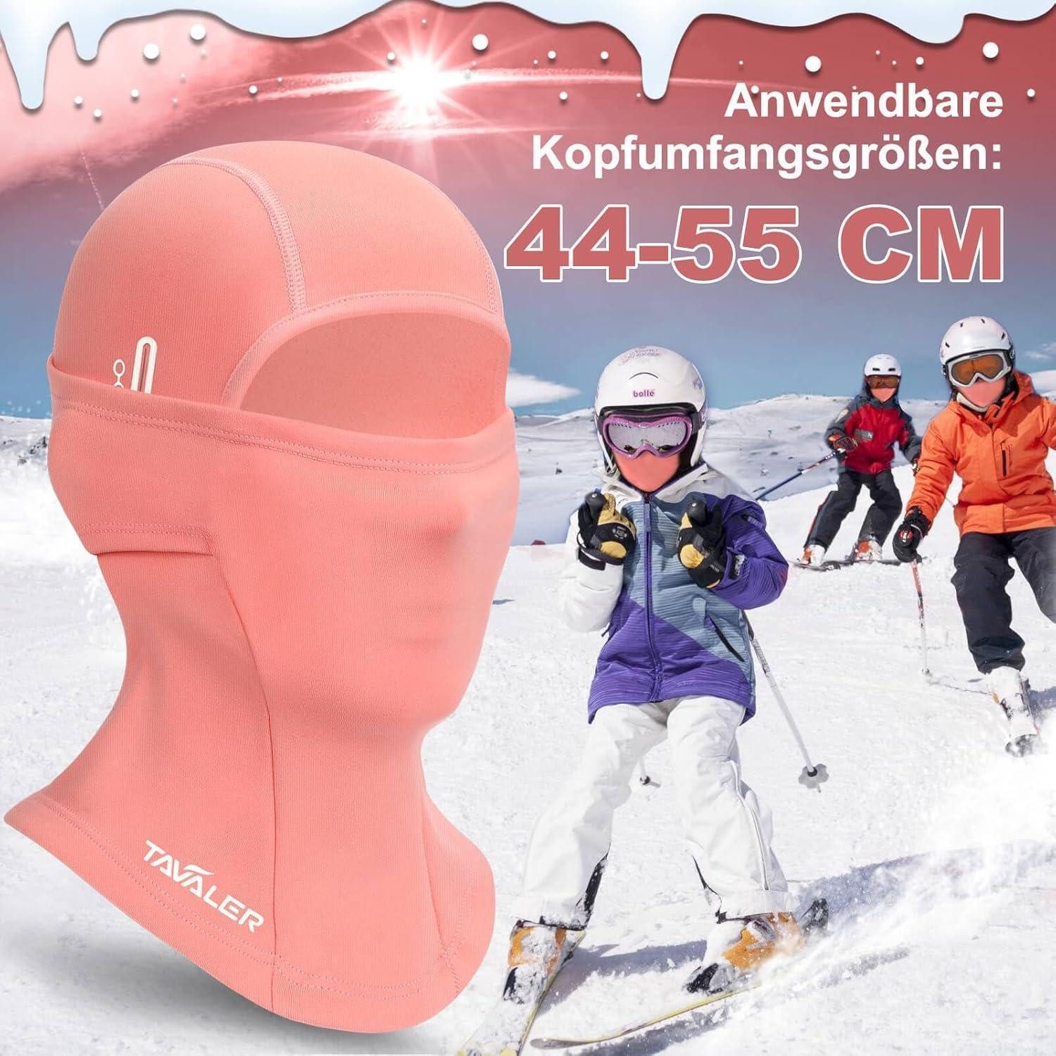 LuxusKollektion Sturmhaube Sturmhaube Kinder Balaclava Fahrrad Skimaske Snowboard 44-55 Rosa