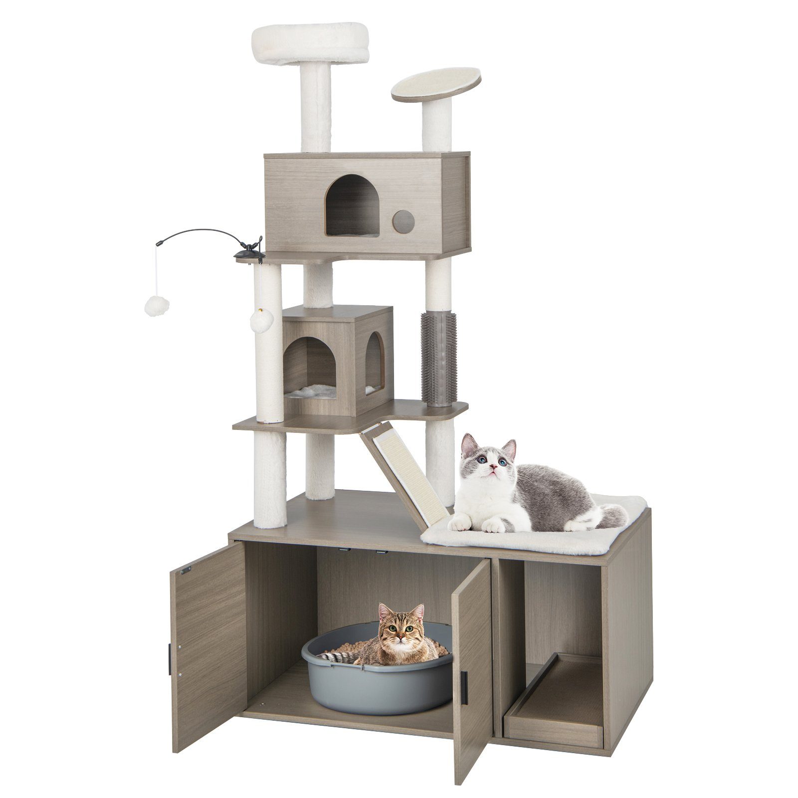 COSTWAY Kratzbaum, Katzentoilette Sisal mit Rampe