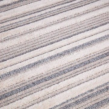 Teppich Valencia 807, Carpet City, rechteckig, Höhe: 20 mm, Boho-Stil, Gestreift, 3D-Effekt, mit Fransen, Sisal