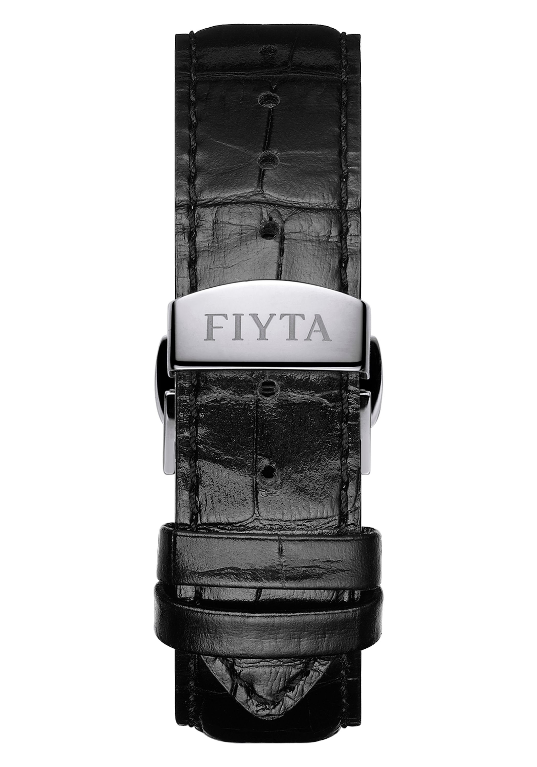 Herren Uhren FIYTA Automatikuhr DGA20001.WWB weiß mit Datum und 24h-Anzeige, Hunter