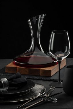 Eisch Weißweinglas KAYA BLACK, Kristallglas, in Handarbeit, Schiefer- Glasur veredelt, 420 ml, 2tlg,Made in Germany