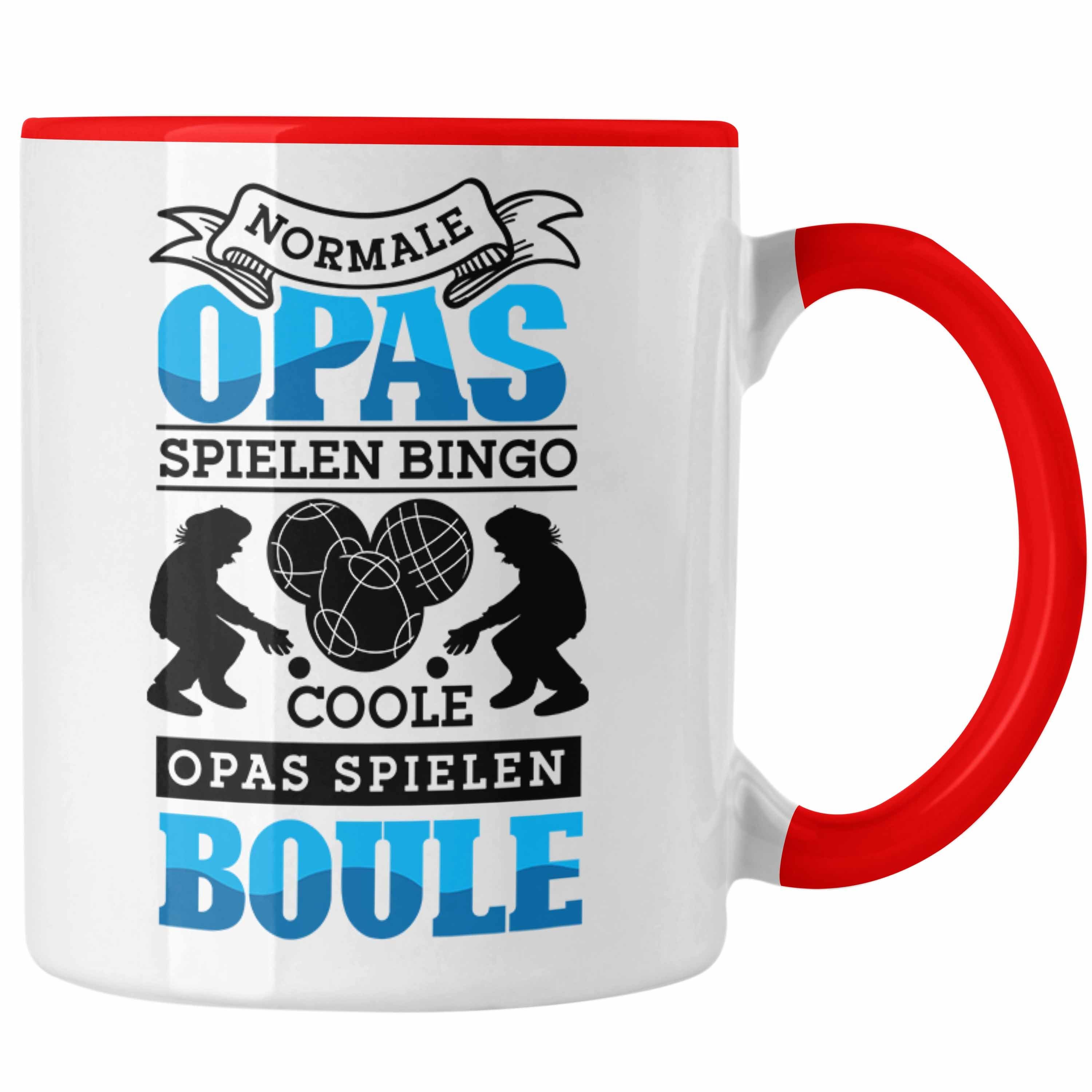 Boule Geschenkidee Opa Boule Spiel Spruch Tasse Boule-Spieler Tasse Geschenk Rot Trendation