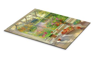 Posterlounge Alu-Dibond-Druck Timothy Easton, Blick in den Garten, Malerei