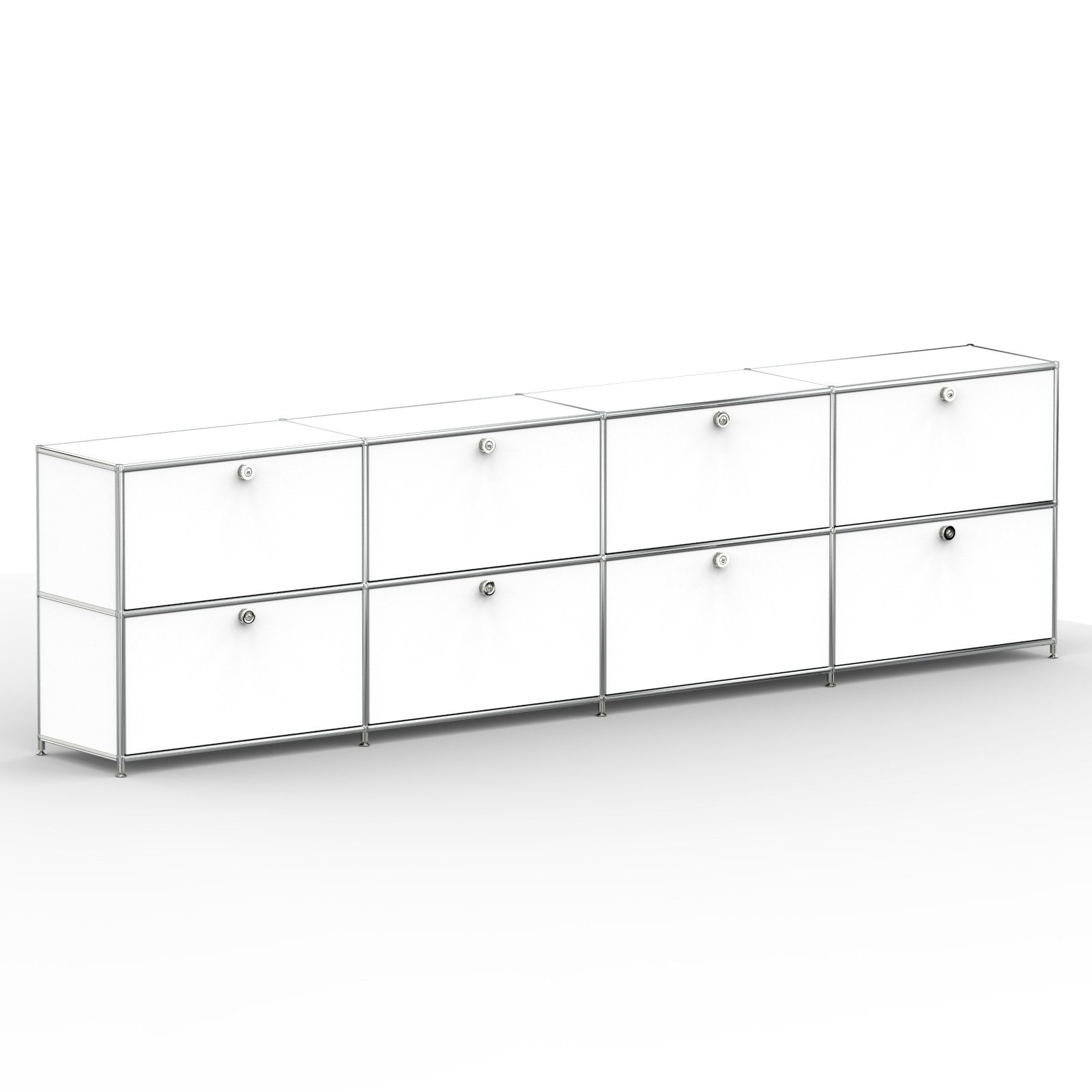 Versee Sideboard Aktenschrank, 8 Klappen & Schloss, Breite 302 cm (Sideboard für Büro und Home-Office, 1 Sideboard), Robust und langlebig, 50kg belastbar
