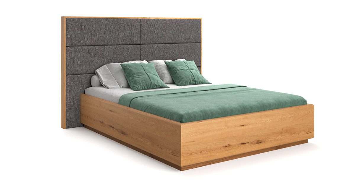 Luxusbetten24 Holzbett Designer Holzbett Valent, aus massiver Eiche mit Stauraum