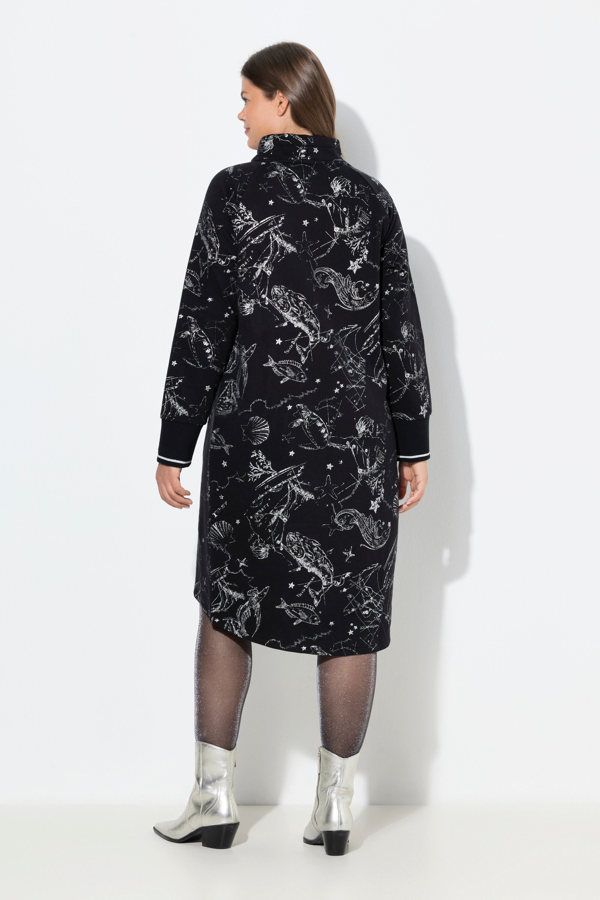 Laurasøn Midikleid Sweatkleid Langarm Leistentaschen