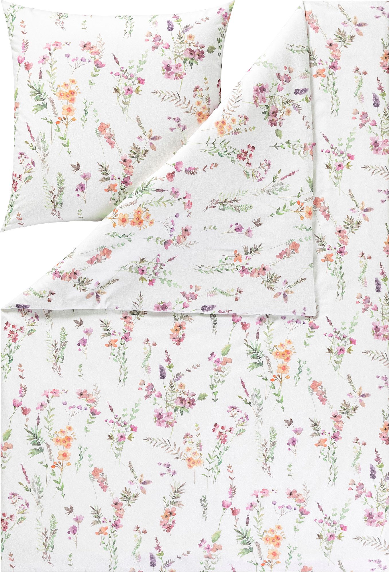 Estella Bettwäsche Bettwäsche "Millefleur", Biber, Kuschelflanell günstig online kaufen