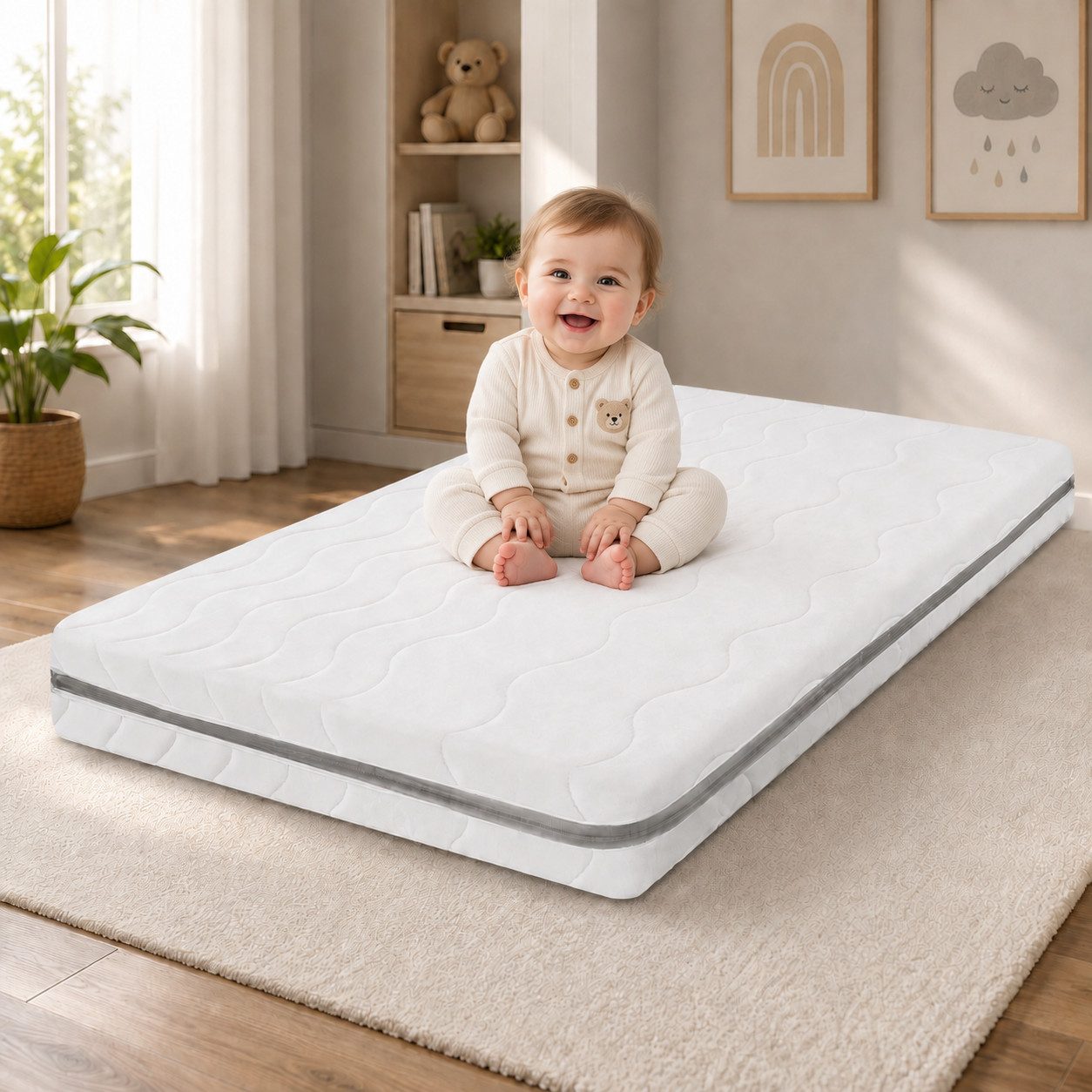 Kindermatratze Easy Active Kaltschaummatratze 90x200 cm mit Bezug, Best for Home, 10 cm hoch, (Einzelartikel, 60x120 70x140 80x160 80x180 90x200 140x200 180x200 cm), Schaumstoffmatratze, Kindermatratze mit Reißverschluss