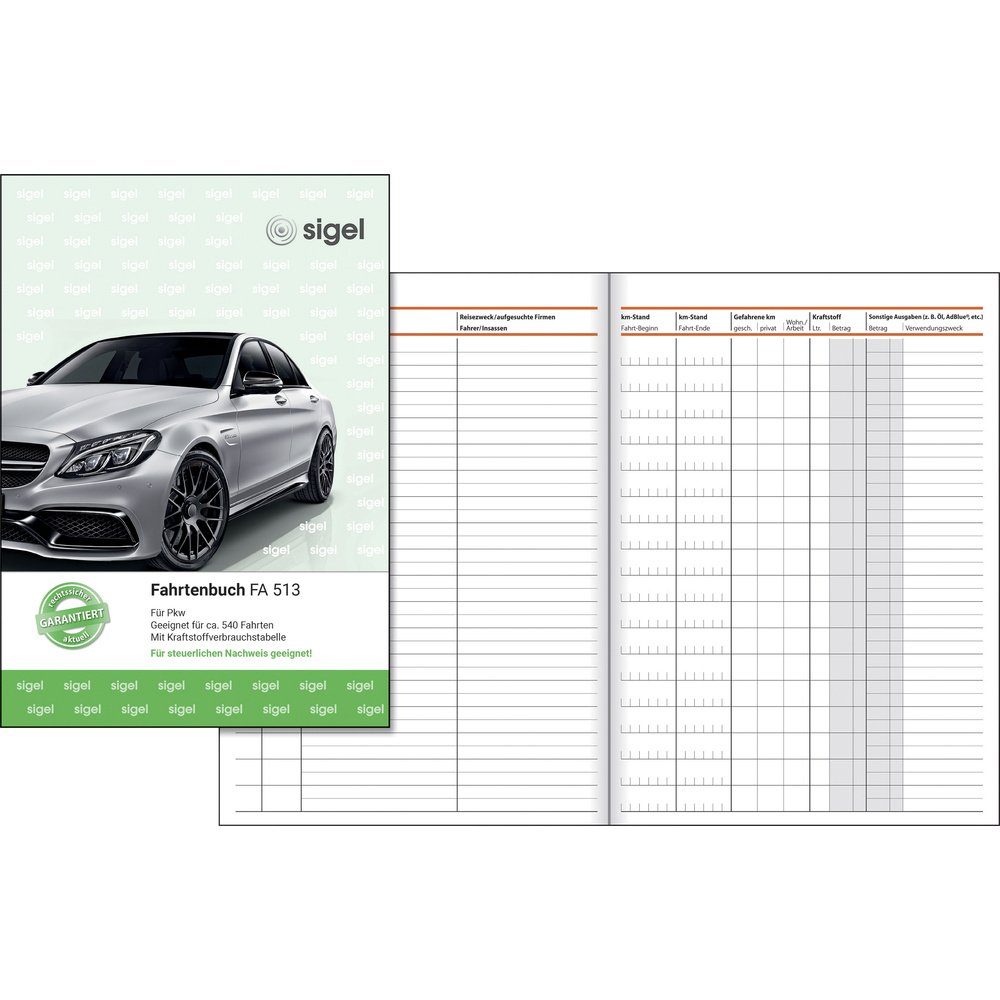 Formularblock Sigel FA513 DIN A5 Fahrtenbuch Anzahl der Blätter: 32 1 St.