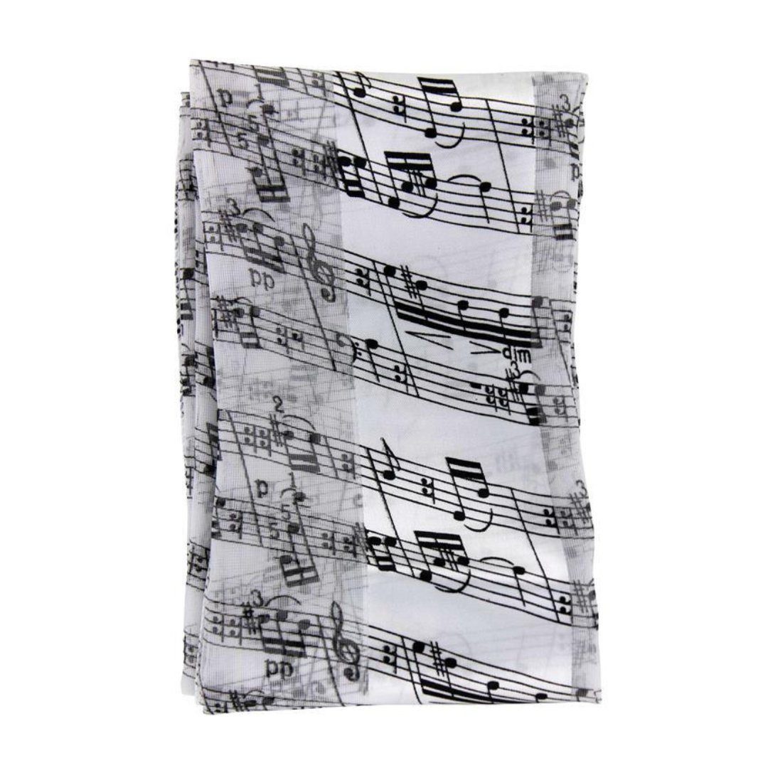 mugesh Schal Schal Noten, für Musikerinnen und Musiker weiß/schwarz