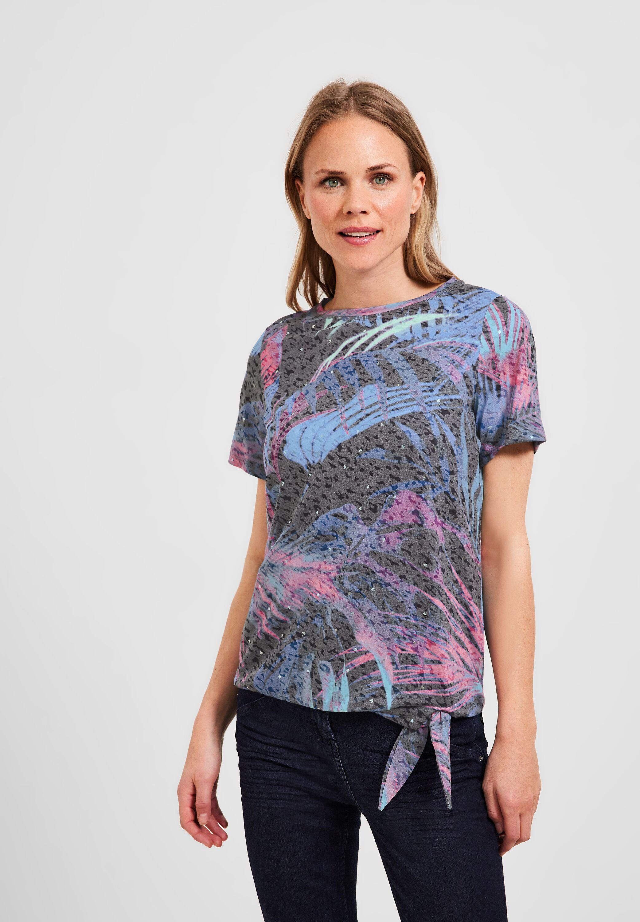CECIL Print-Shirt mit U-Boot-Ausschnitt