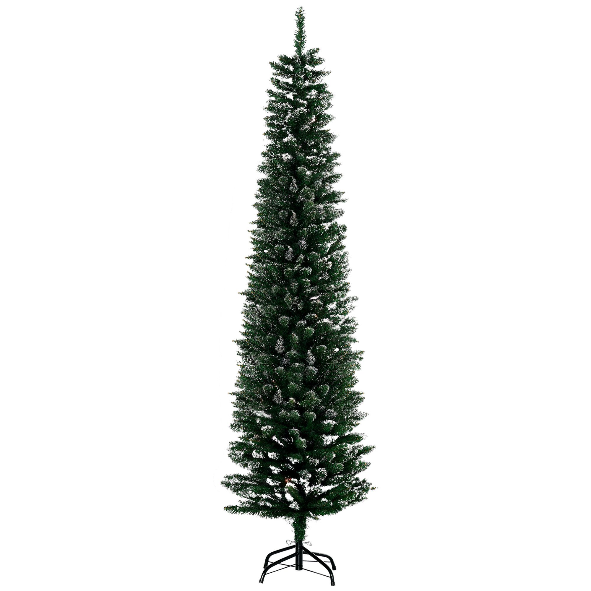 HOMCOM Künstlicher Weihnachtsbaum Tannenbaum künstlich mit Kunstschnee, 570 Spitzen Christbaum, Tanne, für Weihnachten Deko, Grün
