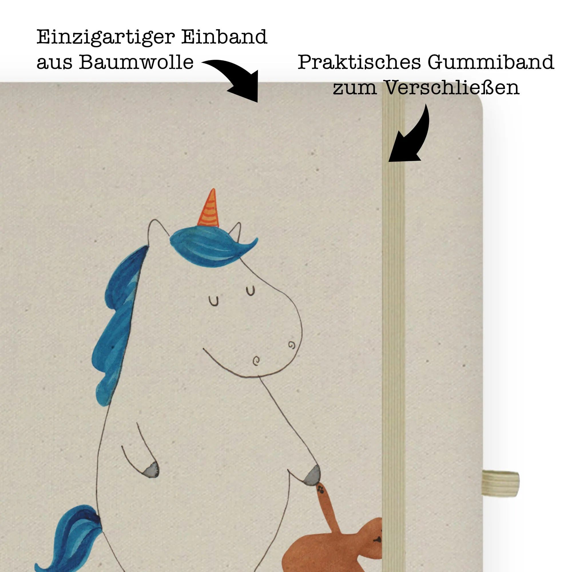 Thumbnail - Mr. & Mrs. Panda Notizbuch Einhorn Teddy - Transparent - Geschenk, DIN A4 Notizbuch Für Schule, Mr. & Mrs. Panda, Langle...