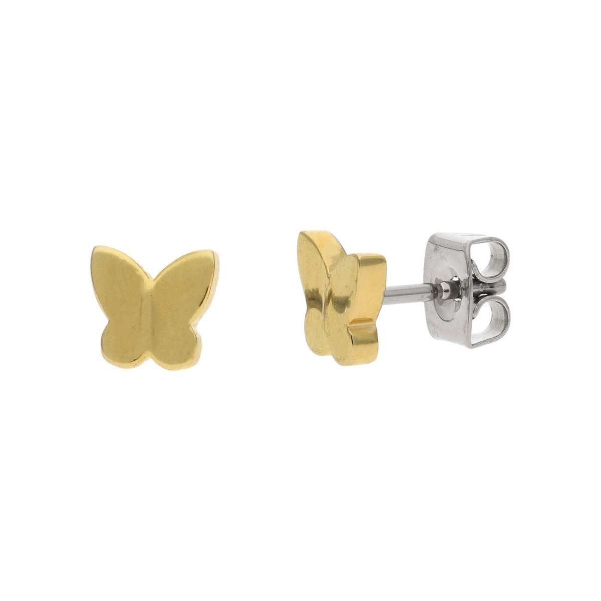 Boccia Paar Ohrstecker 05091-02, Kinder Titan Schmetterling Goldfarben