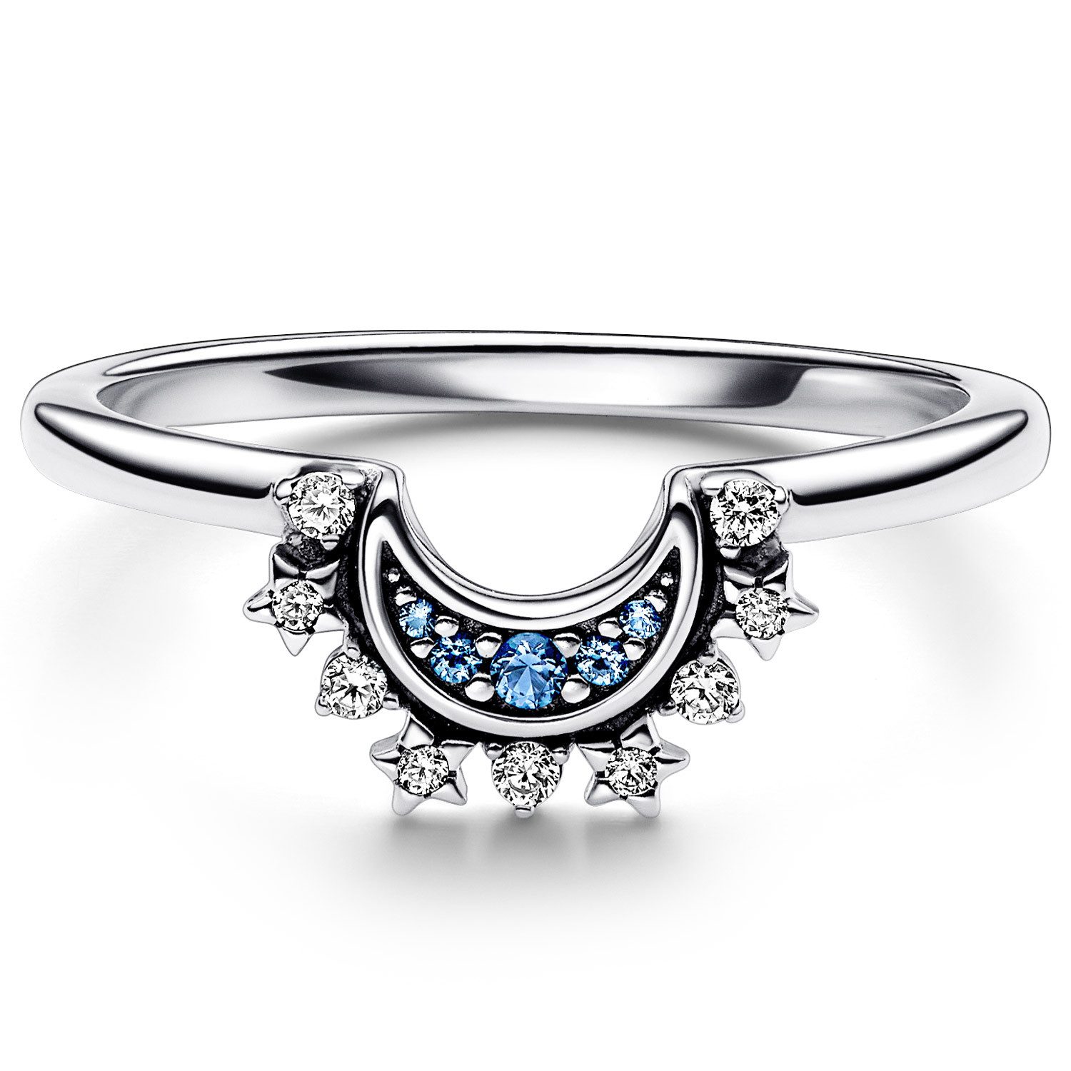 Pandora Silberring Himmlischer Blau Funkelnder Mond günstig online kaufen
