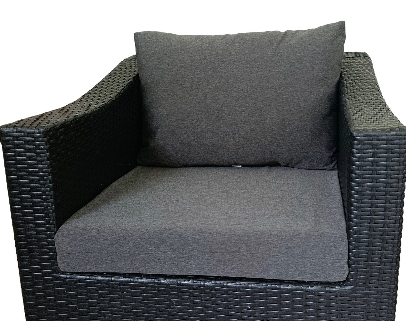 Rattani Polsterauflage Kissen Polster für Poly Rattan Sessel Möbel, (Set Sitz und Rückenkissen), 2 teiliges Set . Sitz + Rücken . Stoff Milano anthracite .
