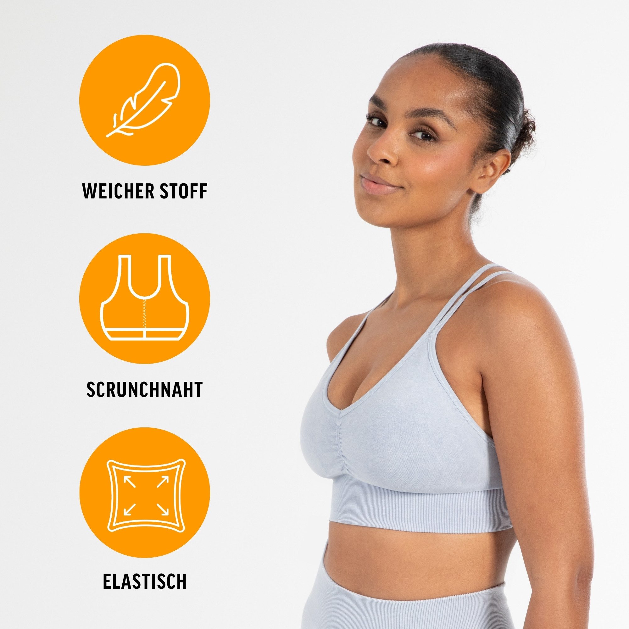 Smilodox Sport-BH Batik Acid Cross, Sport Bra mit V-Ausschnitt, Fester Halt günstig online kaufen