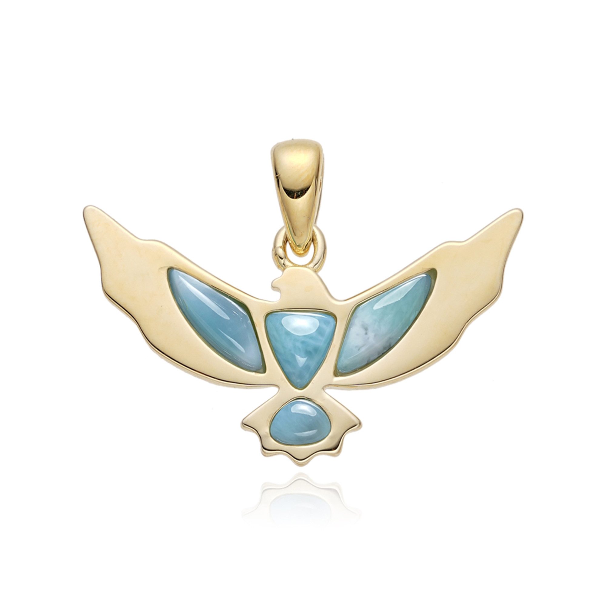 Cavill Kettenanhänger Cavill Larimar Anhänger 925er Sterlingsilber, Goldplattiert, Vogel (1-tlg)
