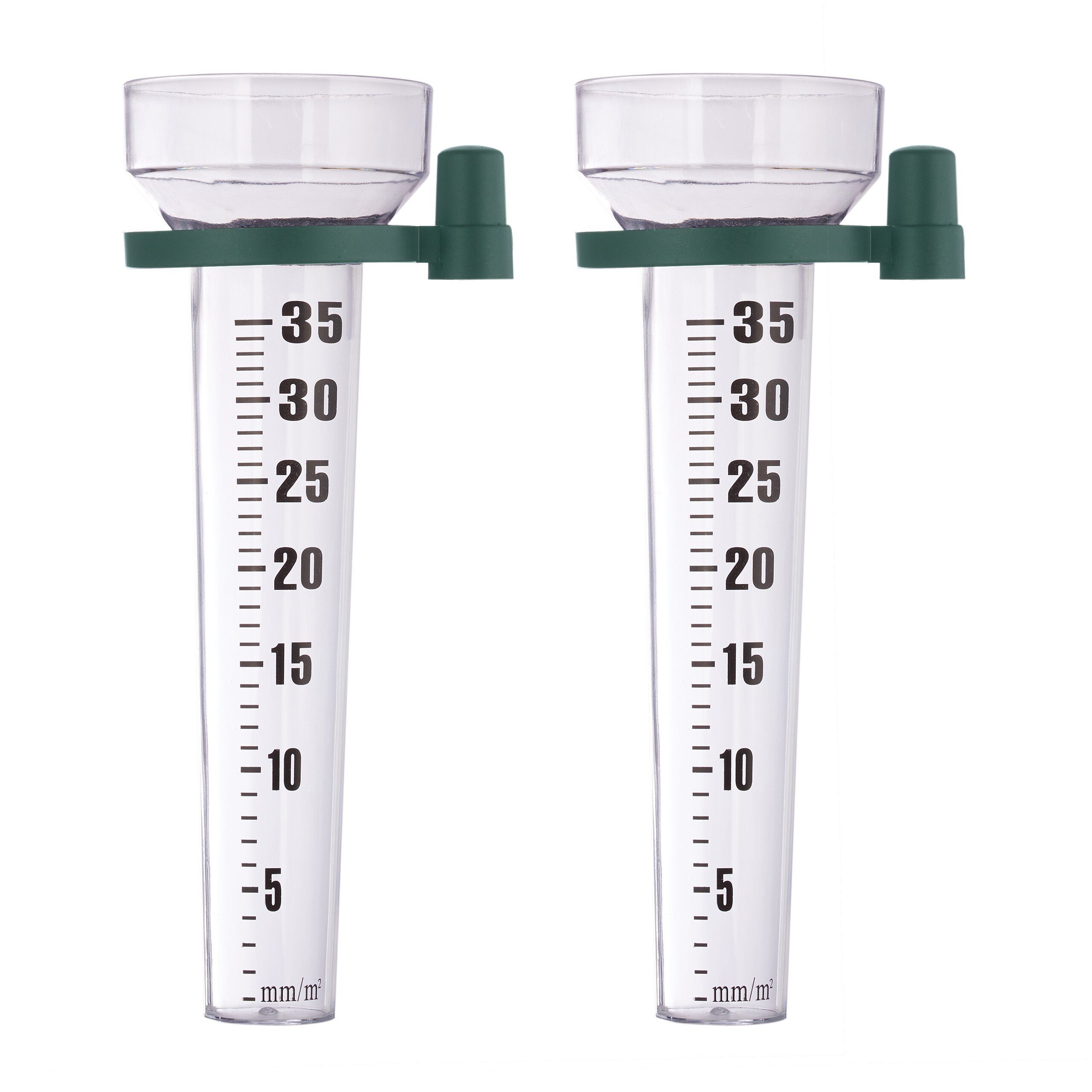 relaxdays 2er Set Regenmesser mit Halterung Regenmesser