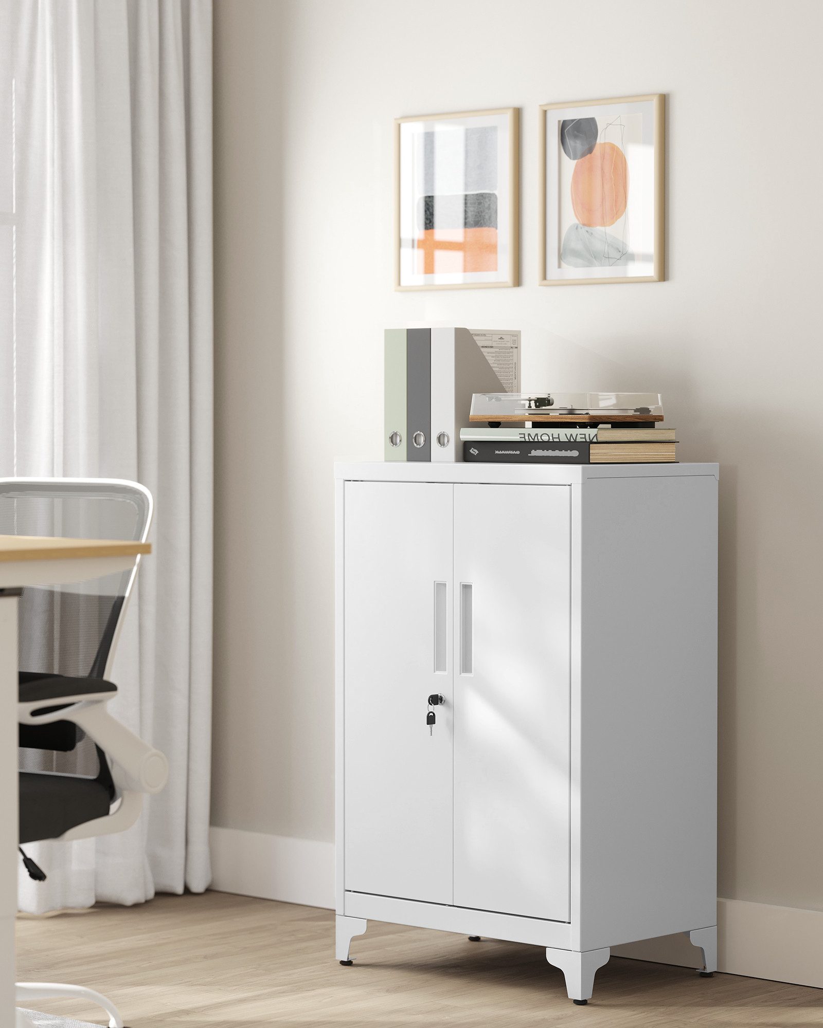 SONGMICS Aktenschrank Mehrzweckschrank, Büroschrank mit 2 Türen Schrank abs günstig online kaufen
