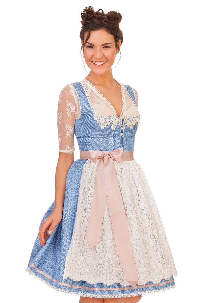 Krüger Madl Dirndl Midi Dirndl 2tlg. - LUZIA - hellblau