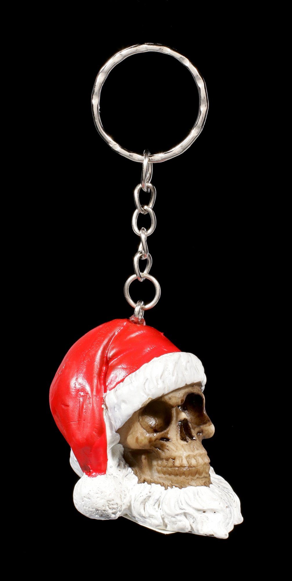 Figuren Shop GmbH Schlüsselanhänger Totenkopf Schlüsselanhänger - Weihnachtsmann mit Bart - Gothic