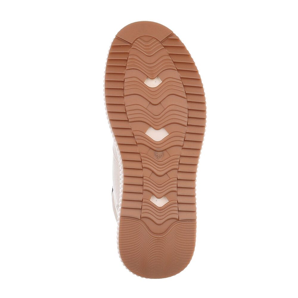 Ital-Design Damen Freizeit Plateaustiefelette (87214685) Flach Plateaustiefeletten in Beige
