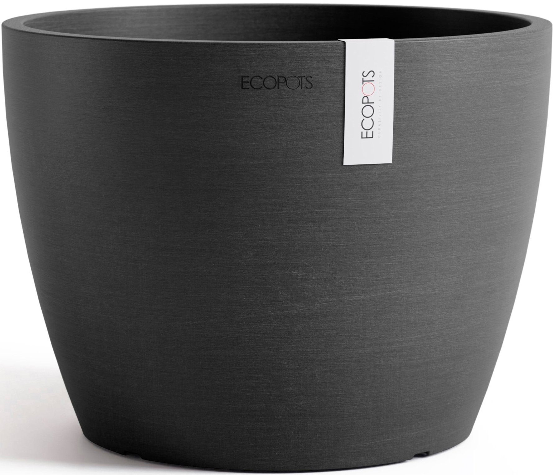 ECOPOTS Blumentopf Stockholm 24 Dunkelgrau, für innen und außen: frostsicher, bruchsicher und lichtbeständig