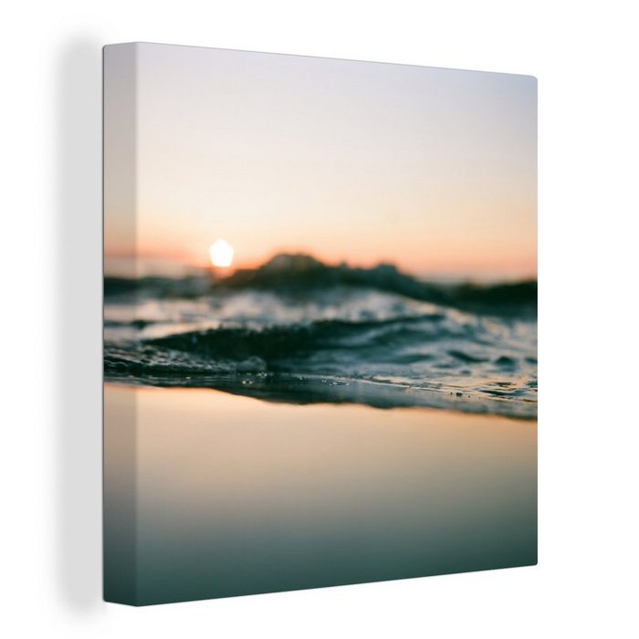 OneMillionCanvasses® Leinwandbild Meer - Wellen - Sonne (1 St) Leinwand Bilder für Wohnzimmer Schlafzimmer
