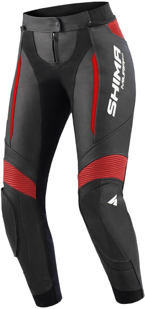 SHIMA Motorradhose Miura 2.0 Damen Motorrad Lederhose Black/Red