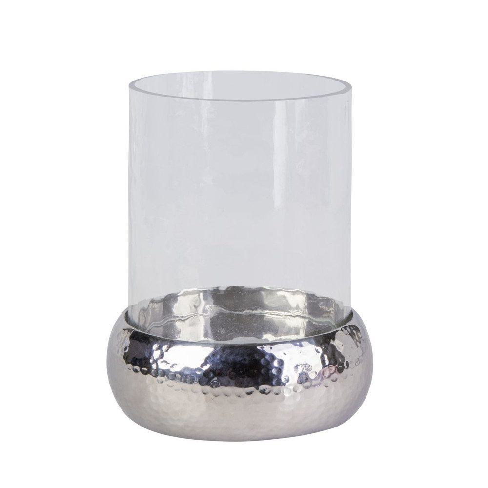 MICA Dekolicht Windlicht Zylinder - klar/silber - ca. 11 x 16,5 cm günstig online kaufen