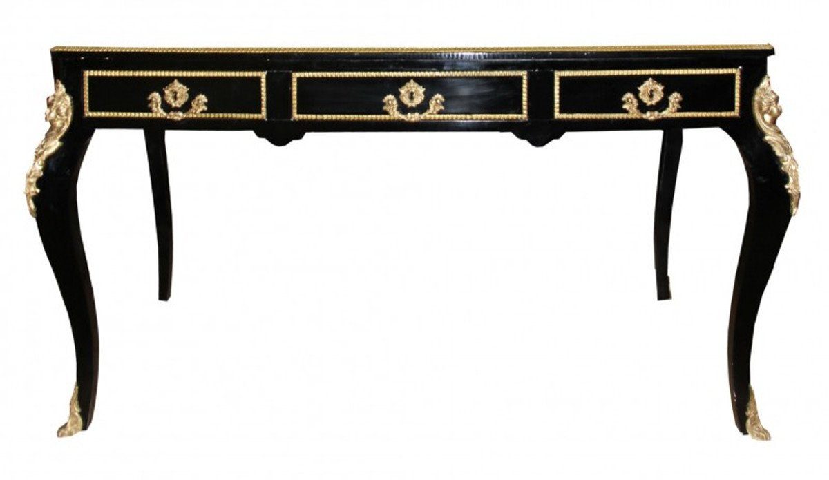 Casa Padrino Schreibtisch Luxus Barock Schreibtisch Schwarz / Gold/ Bordeaux Sekretär Luxus Möbel- Antik Stil
