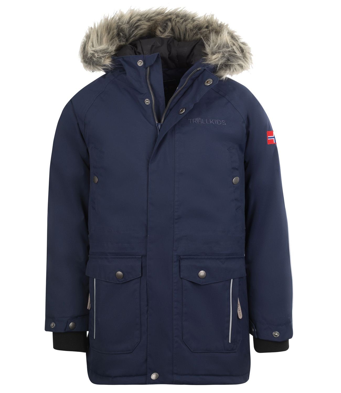 Parka Marineblau/Orange Nordkapp Wasserdicht TROLLKIDS