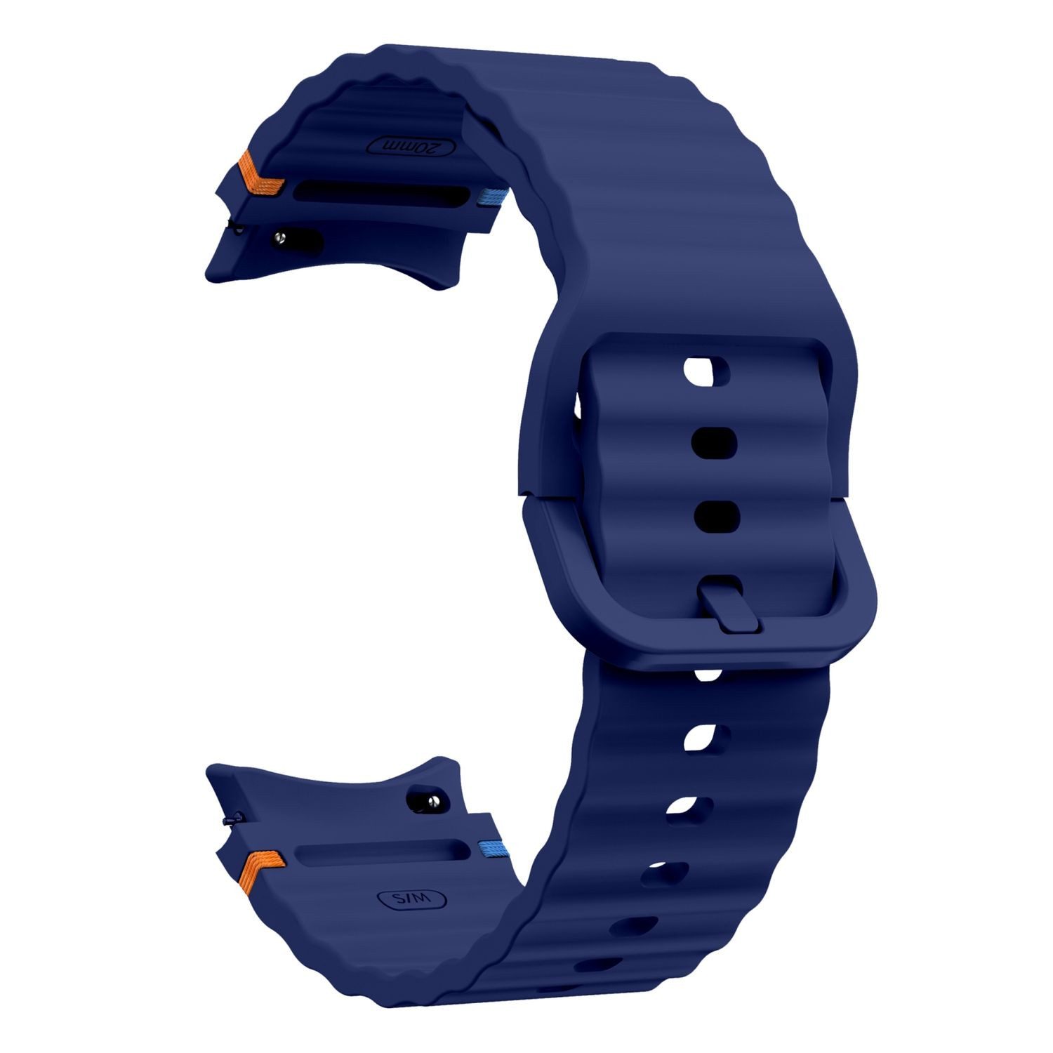 Wigento Smartwatch-Armband TPU Silikon Wellen Design für Samsung Galaxy Watch 7 44 / 40mm Blau