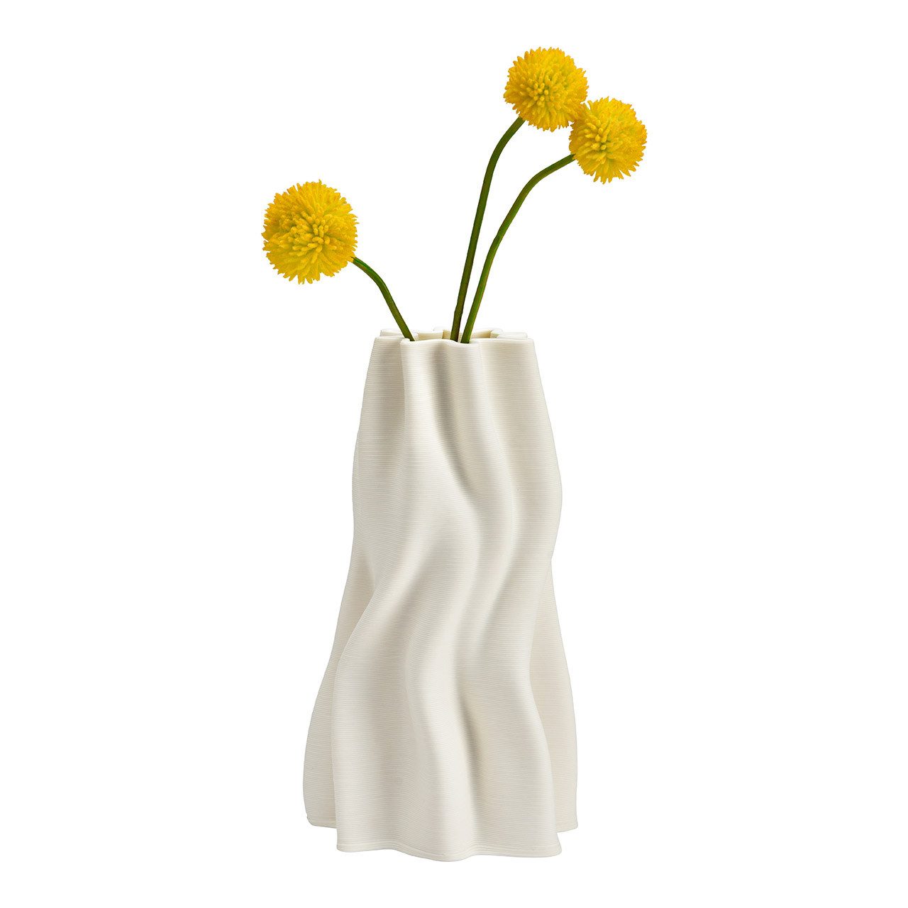 Wurm Dekovase Wurm, 3D gedruckte Vase aus Keramik Weiß (B/H/T) 12x22x10cm, 10042661