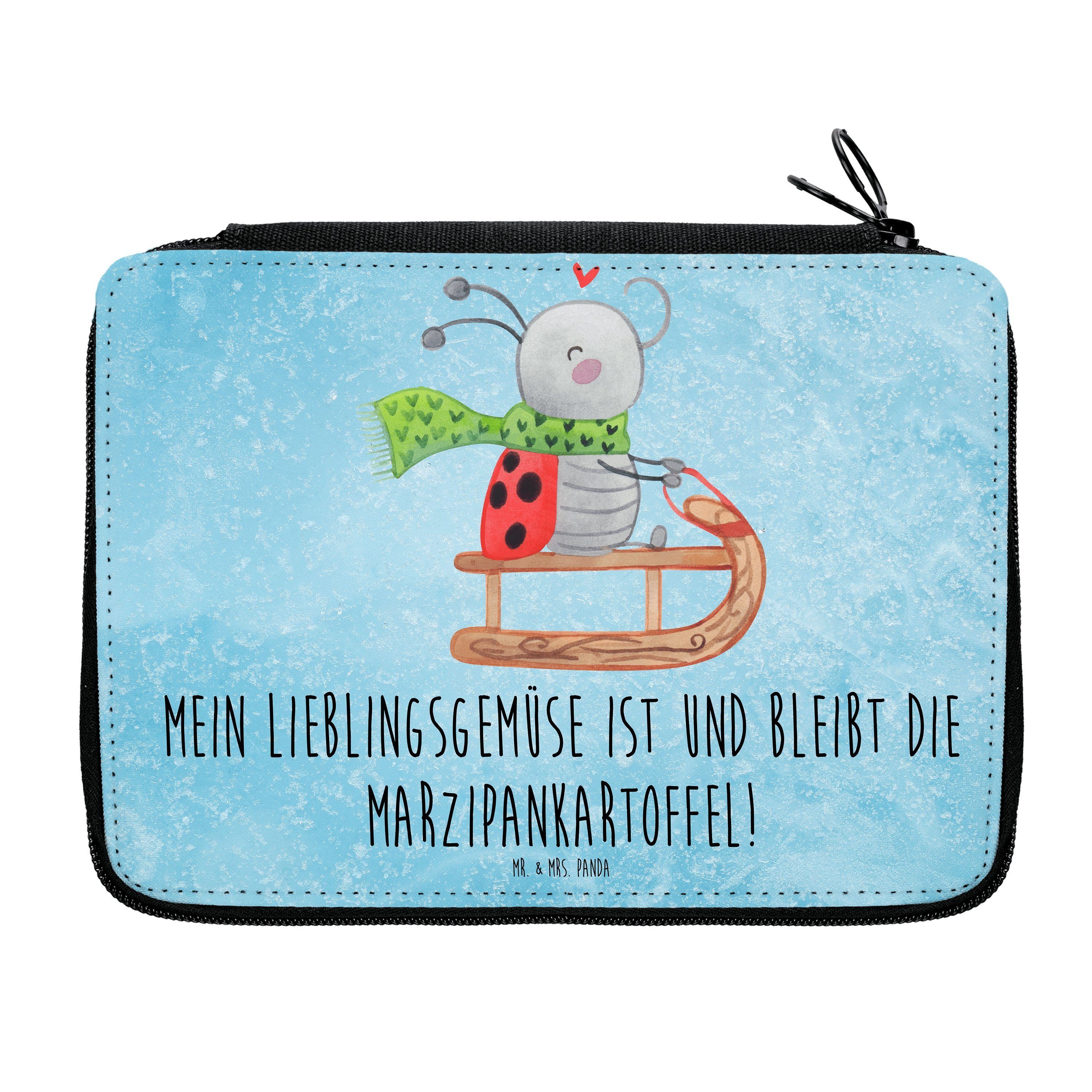 - Schlittenfahren, - Eisblau Rodeln Panda (1-tlg) Smörle & Federmäppchen Nik, Weihnachten, Mrs. Mr. Geschenk,