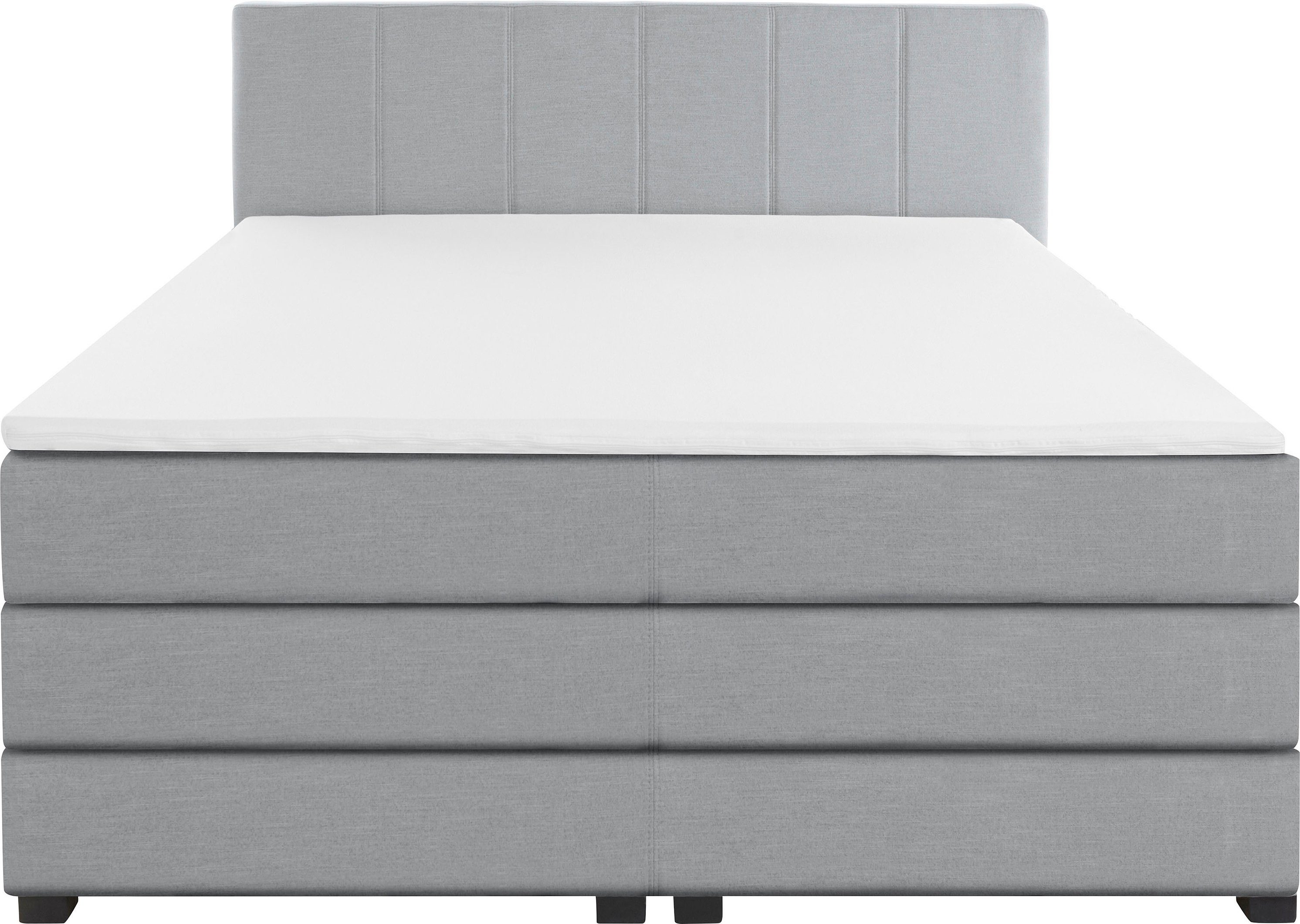 OTTO products Boxspringbett Peetu, Taschenfederkern-Matratze, in 4 Breiten und 4 Farben, incl. Topper