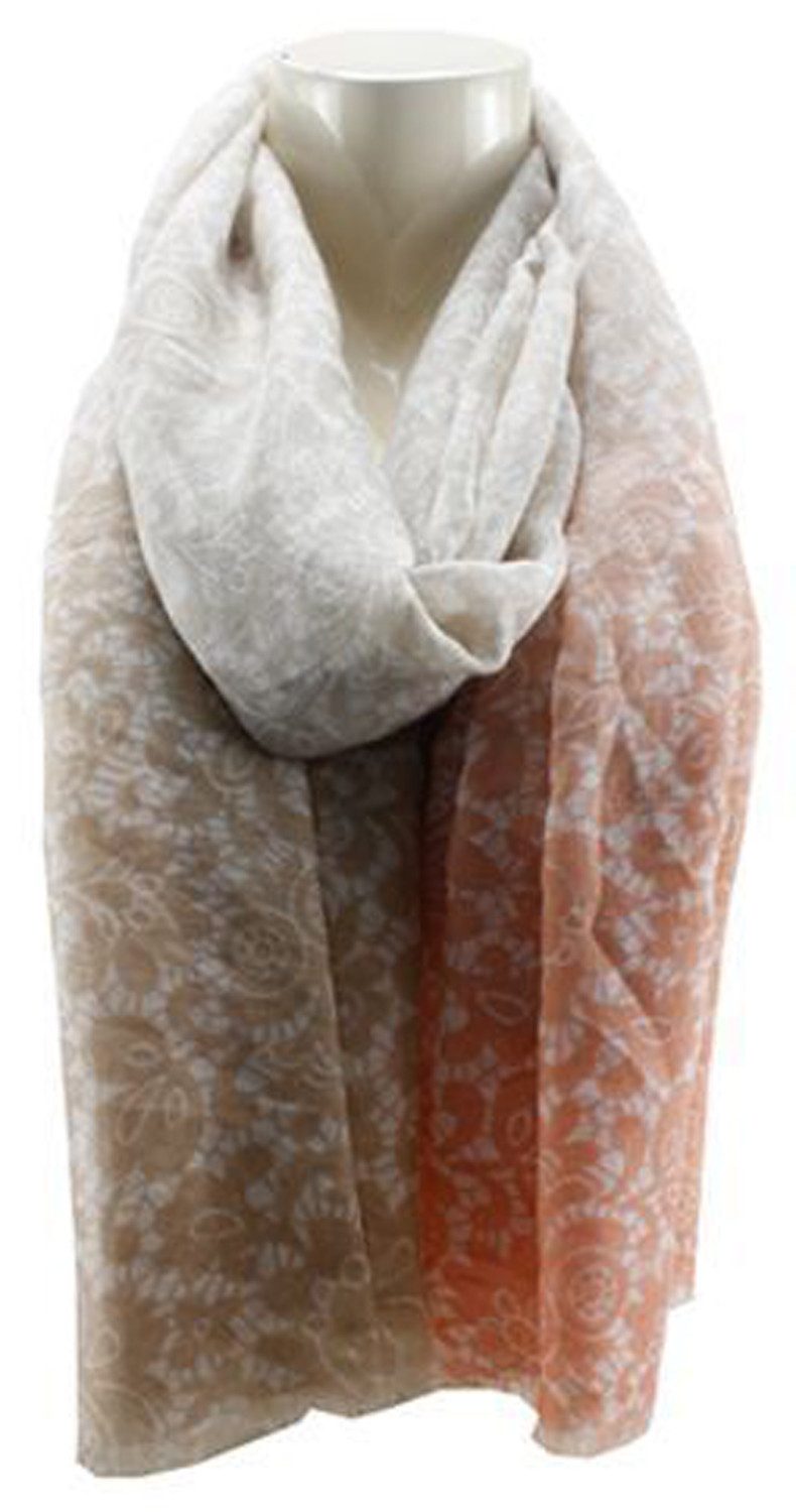 chic4home Schal Dreamy Flair, (1-St. 1-teilig), sommerlicher Damen Schal Farbverlauf floraler Druck