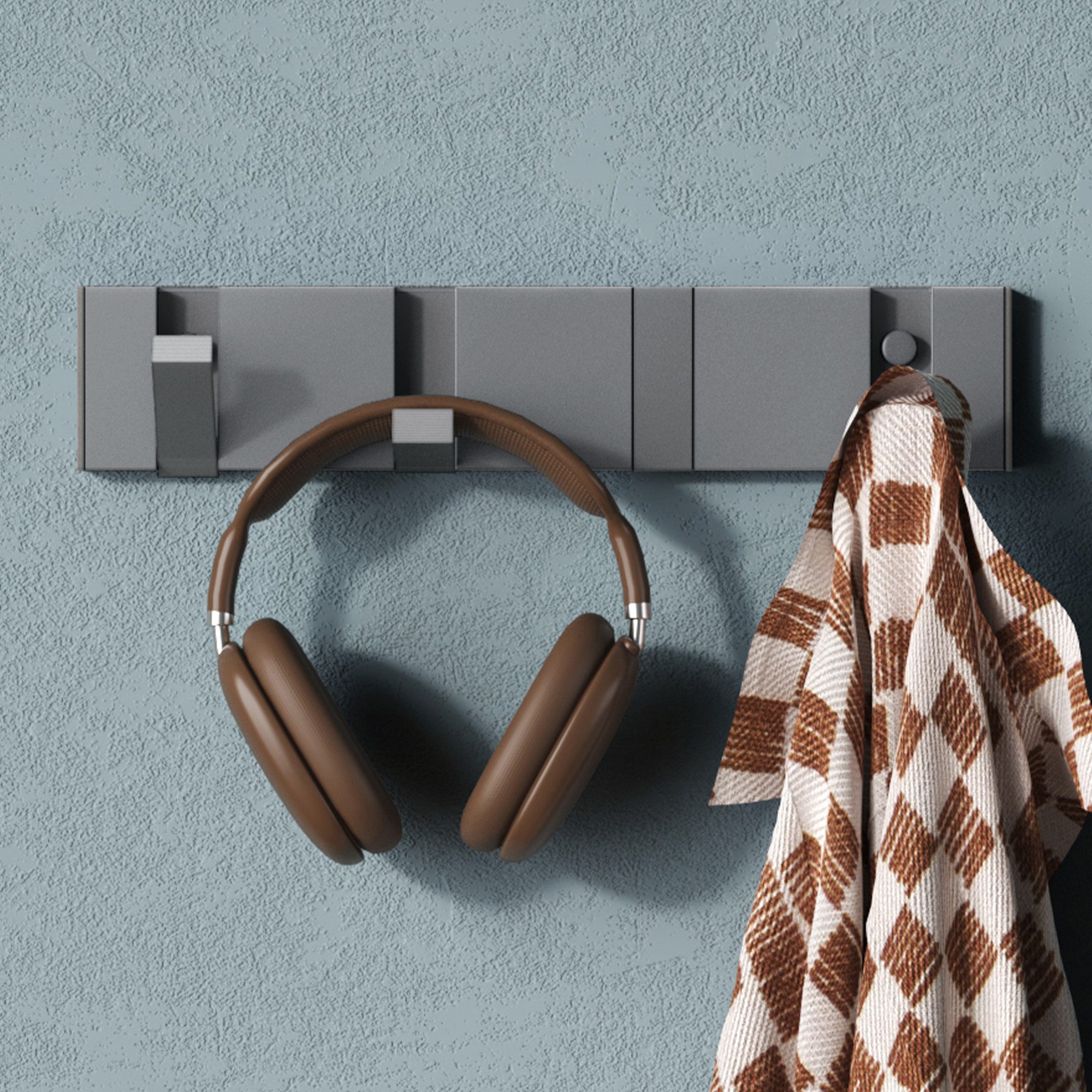 Mai & Mai Wandgarderobe Wandhaken Garderobenleiste Garderobenhaken mit 4/6 klappbaren Haken, Faltmechanik und Anti-Rutsch-Textur