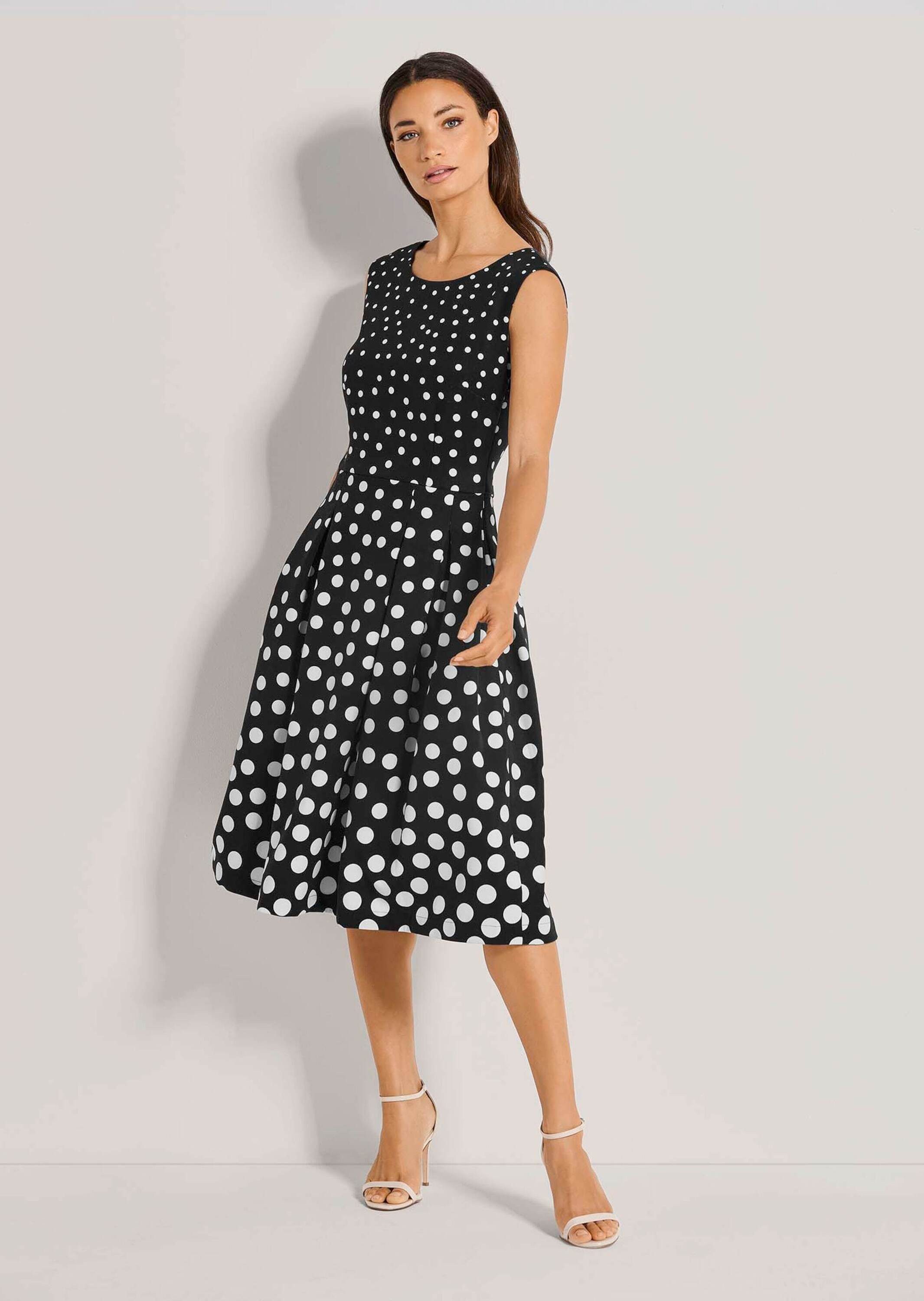 MADELEINE Midikleid Kurzarm Tupfenkleid in Midilänge Ärmelloses Design mit günstig online kaufen