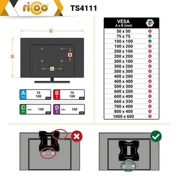 RICOO TS4111 Monitor-Halterung, (bis 32 Zoll, Tischhalter 2 Monitore Dual Monitorständer Bildschirm schwenkbar)