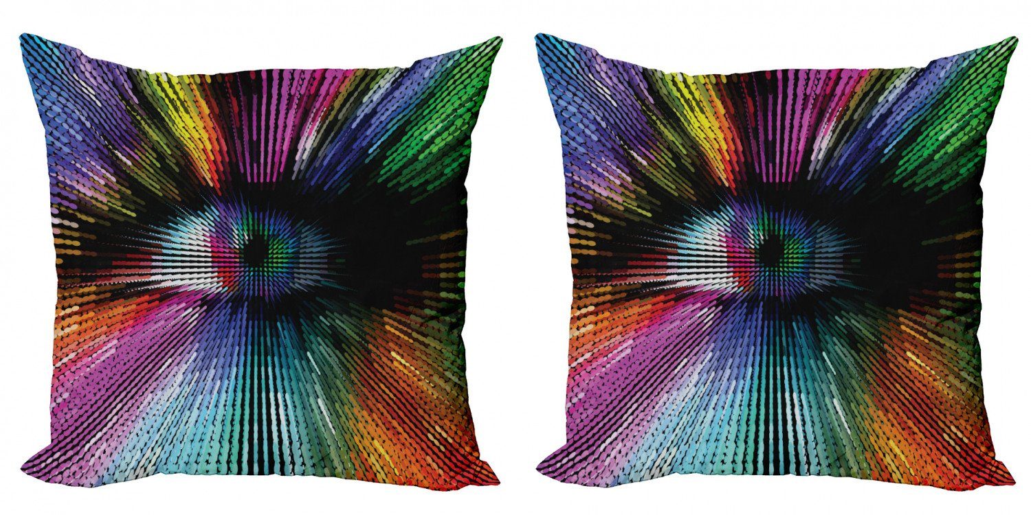 Kissenbezüge Modern Accent Doppelseitiger Digitaldruck, Abakuhaus (2 Stück), Auge Zusammenfassung Vibrant Optical