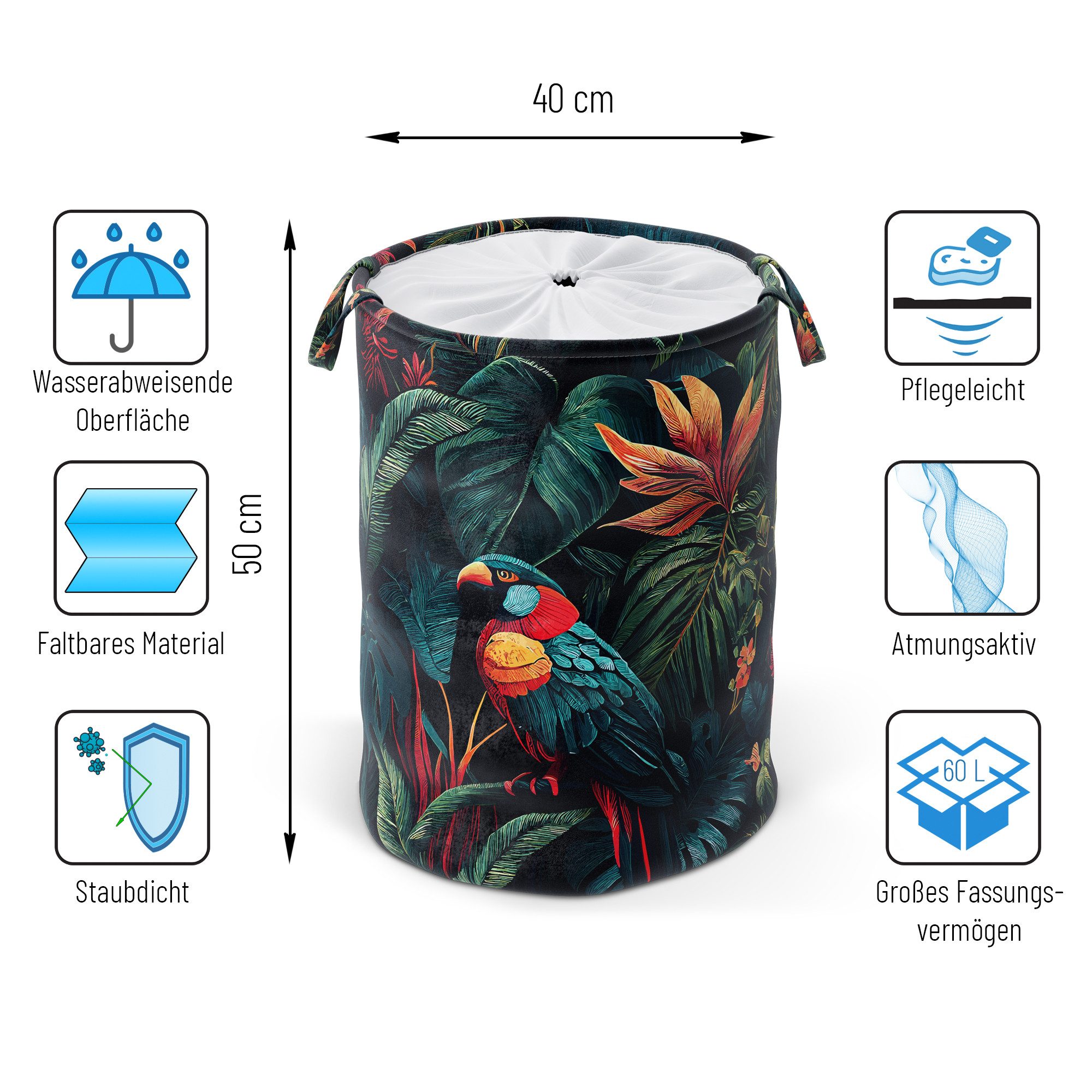 Sanilo Wäschekorb Exotic, 60 Liter, faltbar, günstig online kaufen