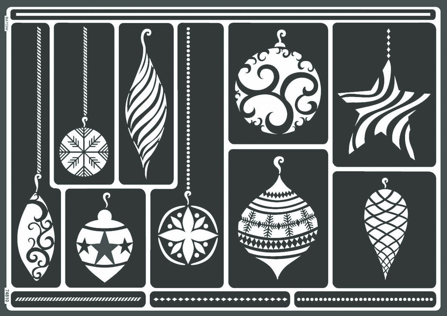 C. KREUL Zeichenschablone KREUL Schablone Home Design Window Style Weihnachtsornamente schwarz