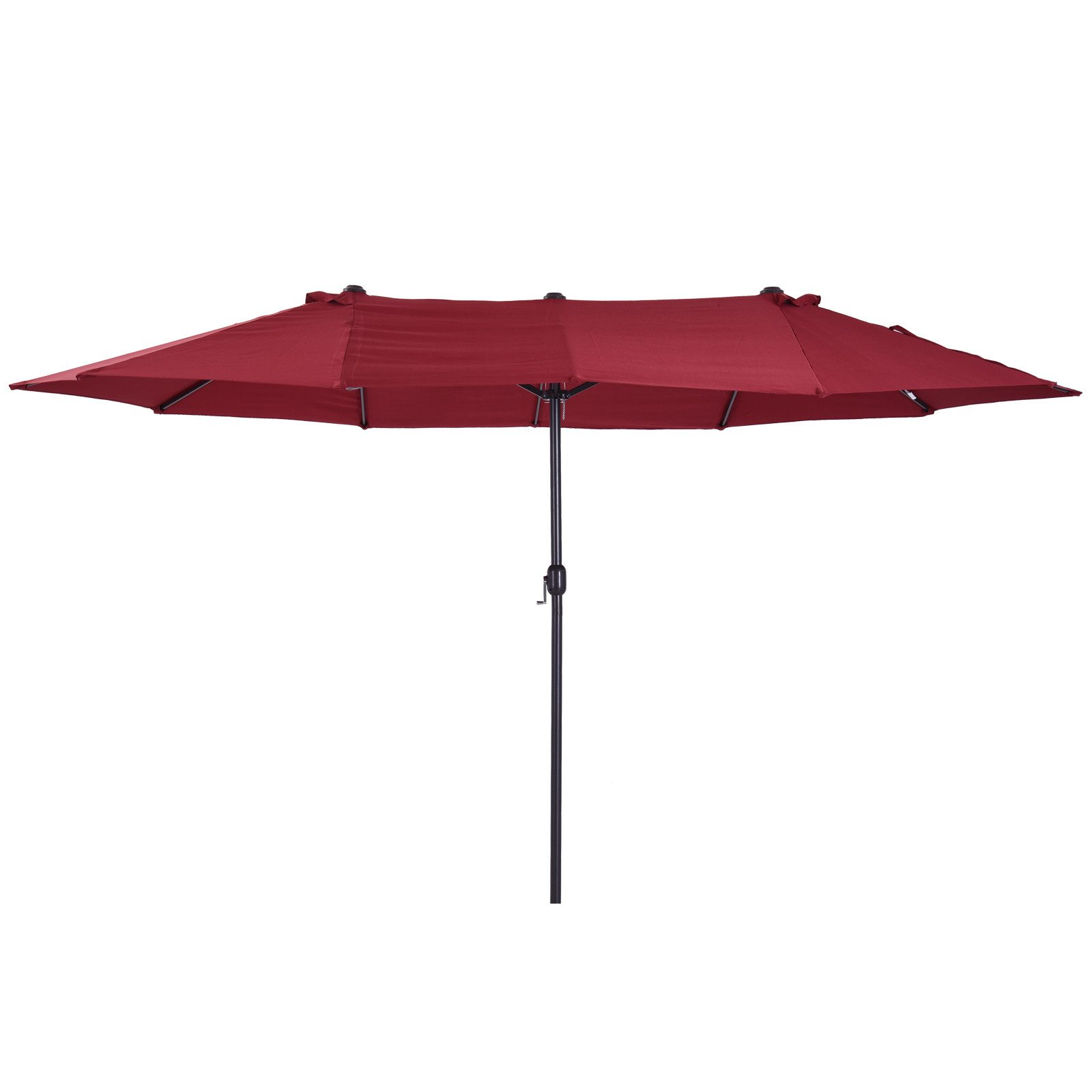 Sonnenschirm Doppel Sonnenschirm 4.5m Weinrot Oval Gartenschirm Kurbel Terrassensc