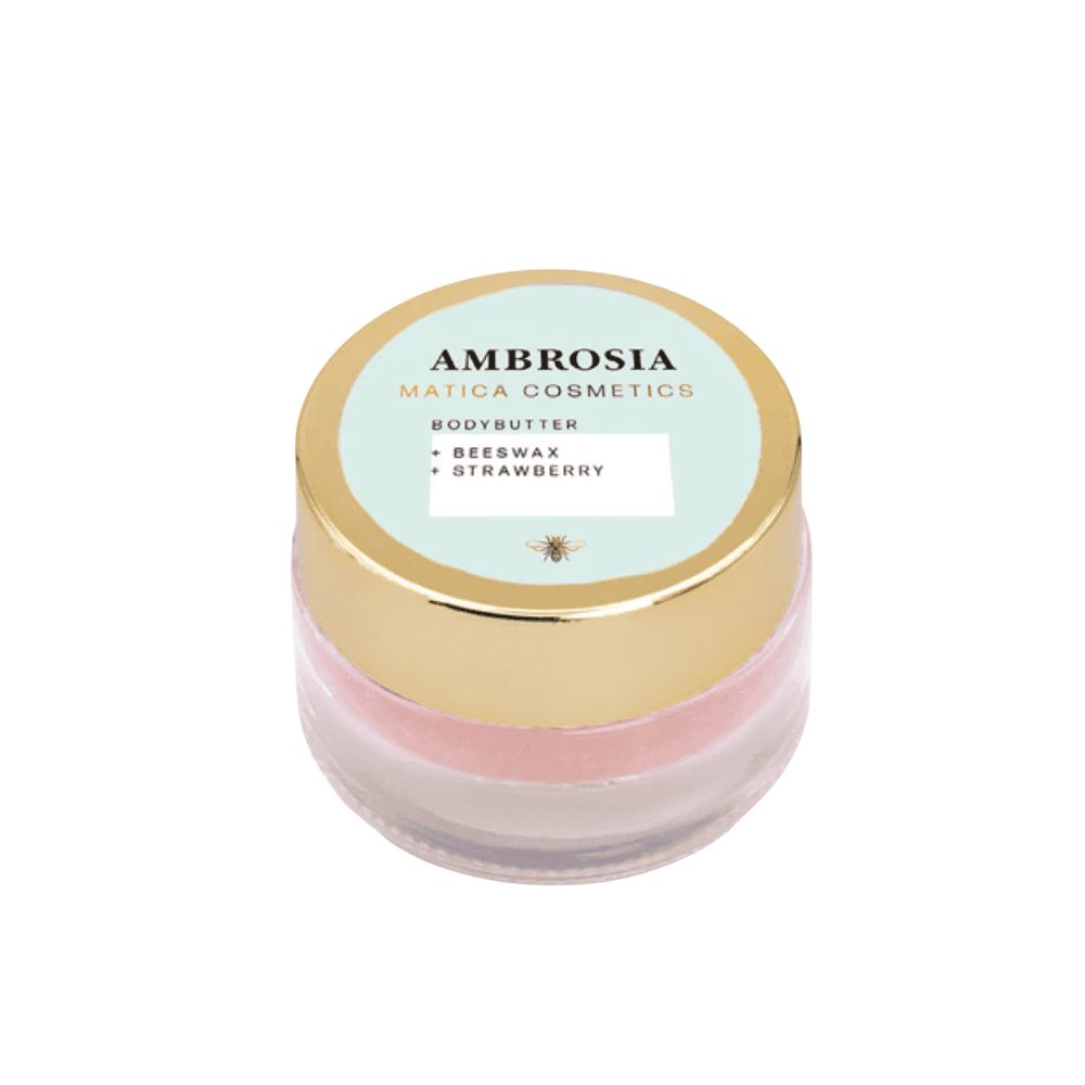 Matica Cosmetics Körperbutter AMBROSIA - feuchtigkeitsspendende mit Erdbeerduft, 100 ml, Fruchtiger Erdbeerduft für ein sinnliches Pflegeerlebnis