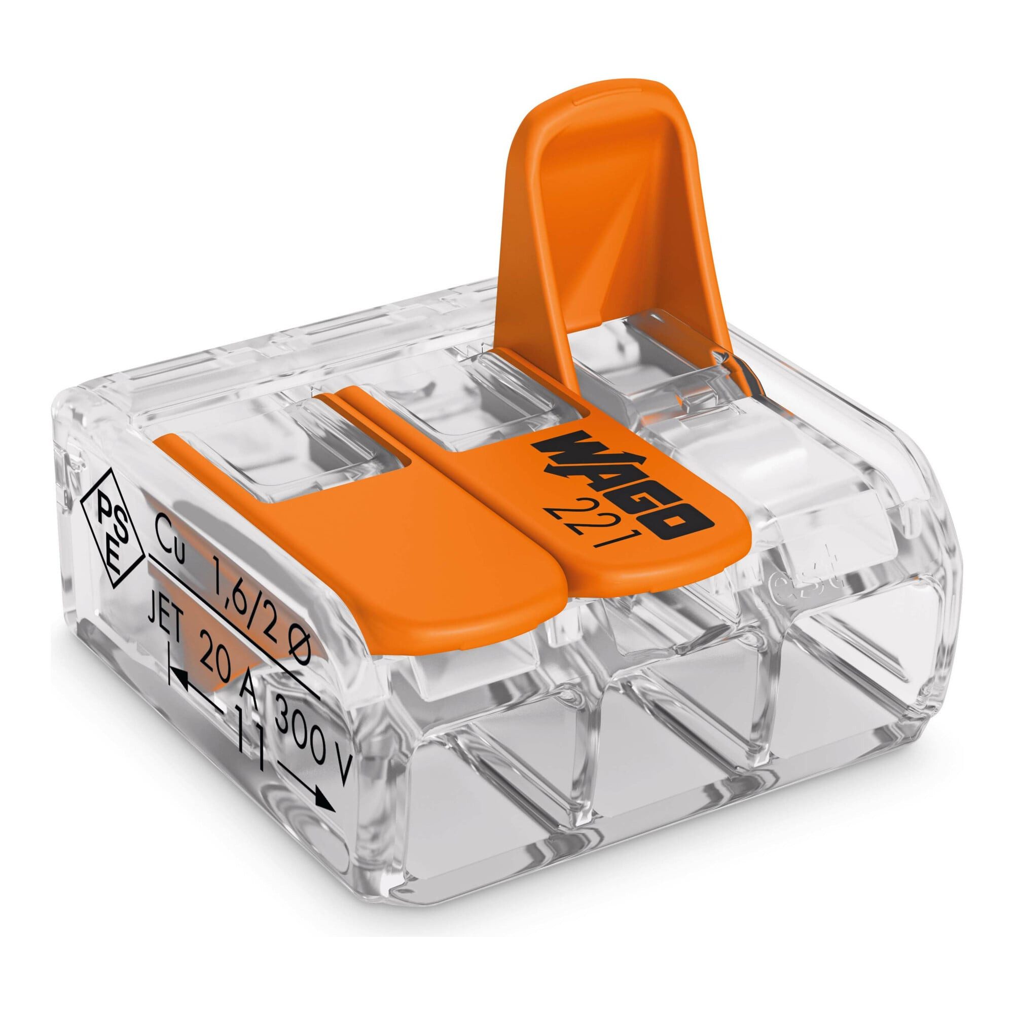 WAGO Koax-Kabelverbinder WAGO GmbH& Co. KG Compact-Verbindungsklemme 3-Leiter bis 4qmm 221-413