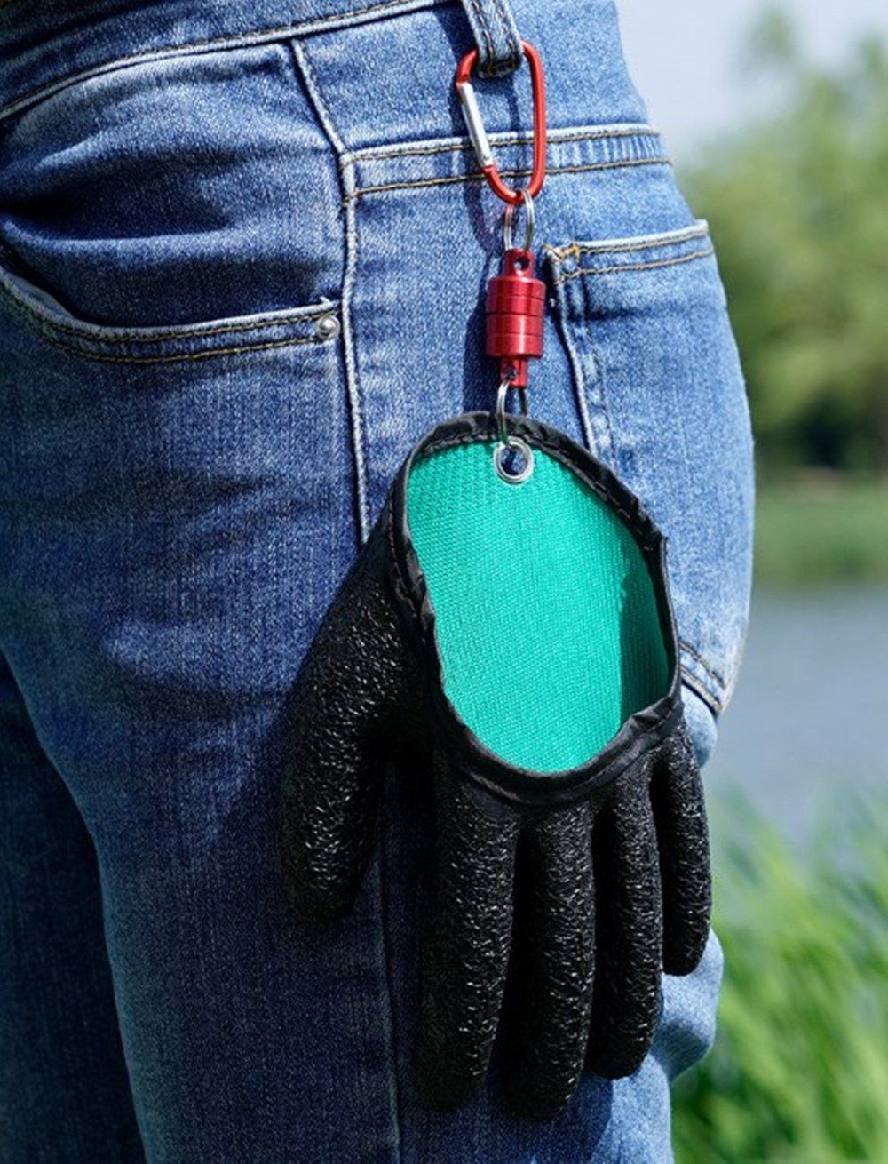 XDeer Multisporthandschuhe Wasserdichte Angelhandschuhe,Raubfisch Stichfeste Bissfest Wasserdicht Angelhandschuh,Wasserdichte Handschuhe, mit Anti Schnitt - 1 Paar