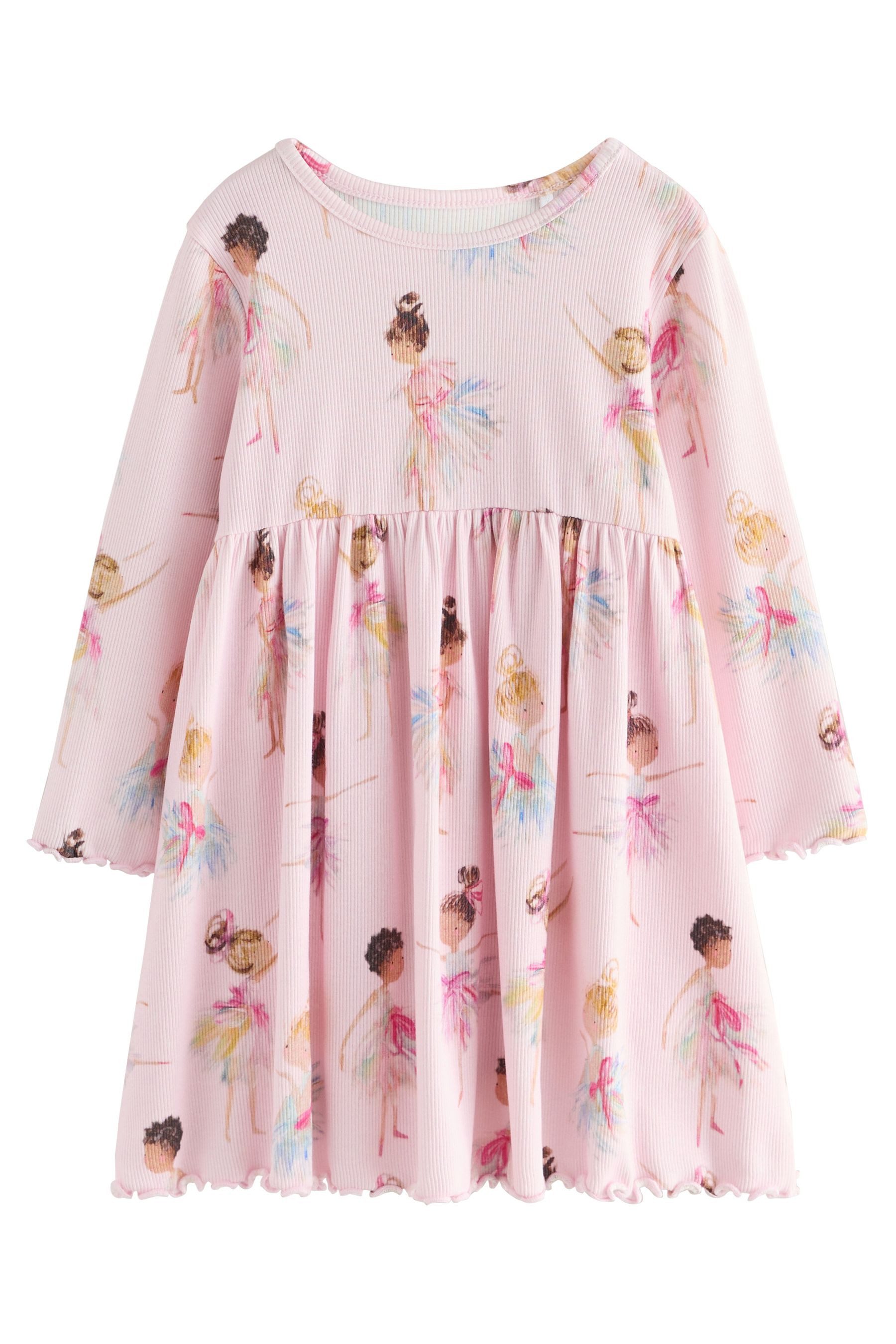 Next Blusenkleid Geripptes Langarmkleid (1-tlg)
