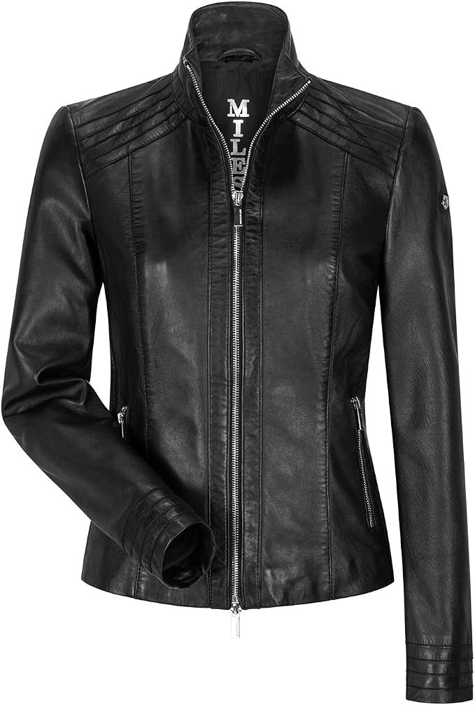 MILESTONE Lederjacke Premium-Lammnappa im 2-Tone Used-Look